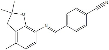 4-{[(2,2,4-trimethyl-2,3-dihydro-1-benzofuran-7-yl)imino]methyl}benzenecarbonitrile