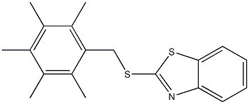 2-[(2,3,4,5,6-pentamethylbenzyl)thio]-1,3-benzothiazole Struktur