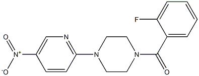 (2-fluorophenyl)[4-(5-nitro-2-pyridyl)piperazino]methanone Struktur