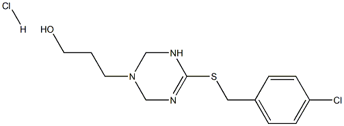 3-{4-[(4-chlorobenzyl)thio]-1,2,3,6-tetrahydro-1,3,5-triazin-1-yl}propan-1-ol hydrochloride Structure