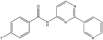 4-fluoro-N-[2-(3-pyridinyl)-4-pyrimidinyl]benzenecarboxamide 结构式