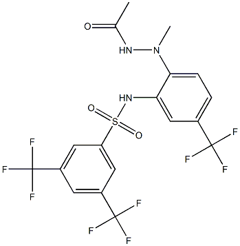 N1-[2-(2-acetyl-1-methylhydrazino)-5-(trifluoromethyl)phenyl]-3,5-di(trifluoromethyl)benzene-1-sulfonamide Struktur