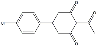 2-acetyl-5-(4-chlorophenyl)cyclohexane-1,3-dione Struktur