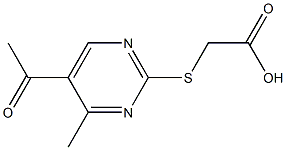 2-[(5-acetyl-4-methyl-2-pyrimidinyl)sulfanyl]acetic acid Structure