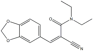 (Z)-3-(1,3-benzodioxol-5-yl)-2-cyano-N,N-diethyl-2-propenamide Structure
