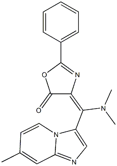 4-[(Z)-(dimethylamino)(7-methylimidazo[1,2-a]pyridin-3-yl)methylidene]-2-phenyl-1,3-oxazol-5-one|