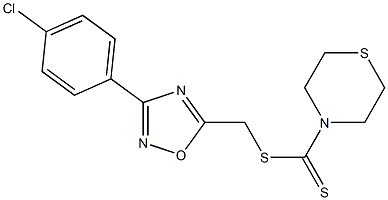 [3-(4-chlorophenyl)-1,2,4-oxadiazol-5-yl]methyl thiomorpholine-4-carbodithioate Structure