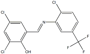 2,4-dichloro-6-({[2-chloro-5-(trifluoromethyl)phenyl]imino}methyl)phenol Structure