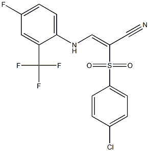 (Z)-2-[(4-chlorophenyl)sulfonyl]-3-[4-fluoro-2-(trifluoromethyl)anilino]-2-propenenitrile Structure