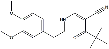 (Z)-3-[(3,4-dimethoxyphenethyl)amino]-2-(2,2-dimethylpropanoyl)-2-propenenitrile
