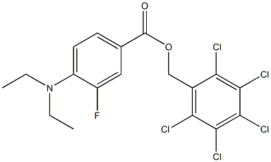 2,3,4,5,6-pentachlorobenzyl 4-(diethylamino)-3-fluorobenzenecarboxylate Struktur