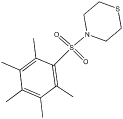 4-[(2,3,4,5,6-pentamethylphenyl)sulfonyl]thiomorpholine 结构式
