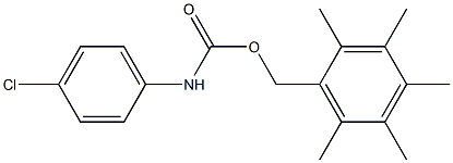 2,3,4,5,6-pentamethylbenzyl N-(4-chlorophenyl)carbamate Struktur