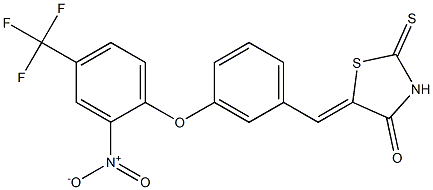 5-((Z)-{3-[2-nitro-4-(trifluoromethyl)phenoxy]phenyl}methylidene)-2-thioxo-1,3-thiazolan-4-one