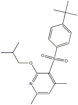 3-{[4-(tert-butyl)phenyl]sulfonyl}-2-isobutoxy-4,6-dimethylpyridine Struktur