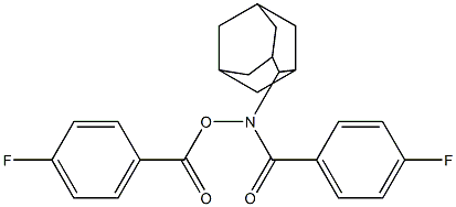 N-(2-adamantyl)-4-fluoro-N-[(4-fluorobenzoyl)oxy]benzamide Struktur