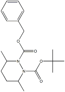 1-benzyl 2-(tert-butyl) 3,6-dimethyltetrahydro-1,2-pyridazinedicarboxylate Struktur