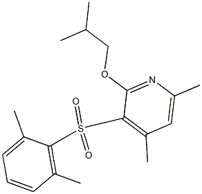 3-[(2,6-dimethylphenyl)sulfonyl]-2-isobutoxy-4,6-dimethylpyridine 结构式
