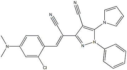 3-{2-[2-chloro-4-(dimethylamino)phenyl]-1-cyanovinyl}-1-phenyl-5-(1H-pyrrol-1-yl)-1H-pyrazole-4-carbonitrile Structure