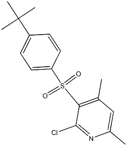 3-{[4-(tert-butyl)phenyl]sulfonyl}-2-chloro-4,6-dimethylpyridine Structure