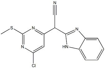 2-(1H-benzo[d]imidazol-2-yl)-2-[6-chloro-2-(methylthio)pyrimidin-4-yl]aceto nitrile Struktur