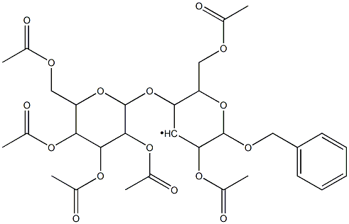 3-(acetyloxy)-6-[(acetyloxy)methyl]-2-(benzyloxy)-5-({3,4,5-tri(acetyloxy)- 6-[(acetyloxy)methyl]tetrahydro-2H-pyran-2-yl}oxy)tetrahydro-2H-pyran-4-yl 结构式
