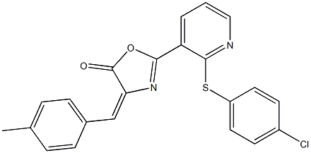 2-{2-[(4-chlorophenyl)thio]-3-pyridyl}-4-(4-methylbenzylidene)-4,5-dihydro-1,3-oxazol-5-one Structure