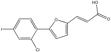 (E)-3-(5-(2-chloro-4-iodophenyl)furan-2-yl)acrylic acid Structure