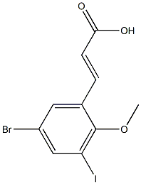 (E)-3-(5-bromo-3-iodo-2-methoxyphenyl)acrylic acid Struktur