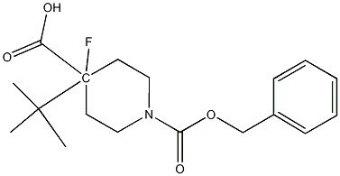 1-benzyl 4-tert-butyl 4-fluoropiperidine-1,4-dicarboxylate Struktur