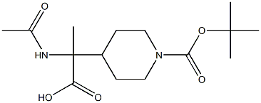 2-Acetamido-2-(1-(Tert-Butoxycarbonyl)Piperidin-4-Yl)Propanoic Acid Struktur