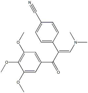 (E)-4-(3-(dimethylamino)-1-oxo-1-(3,4,5-trimethoxyphenyl)prop-2-en-2-yl)benzonitrile Structure