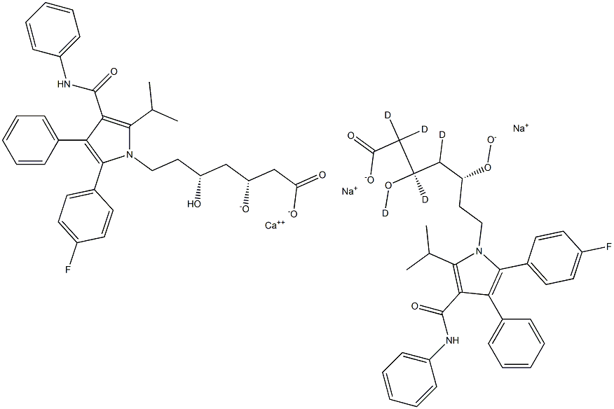 o-Hydroxy Atorvastatin-D5, Disodium Salt 化学構造式