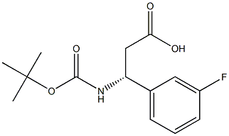 (R)-3-N-BOC-氨基-3-(3-氟苯基)-丙酸, , 结构式