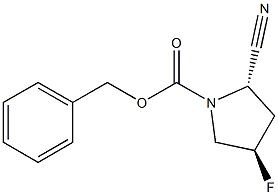 N-Benzyloxycarbonyl-(2S,4R)-2-cyano-4-fluoropyrrolidine 化学構造式