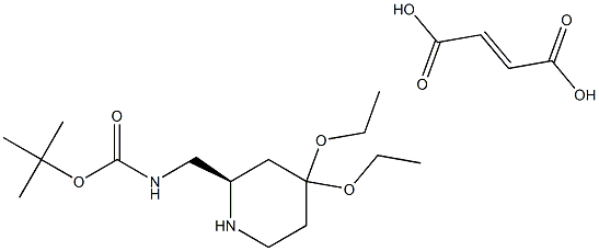 (R)-(+)-2-(Boc-aminomethyl)-4,4-diethoxypiperidine fumarate Struktur