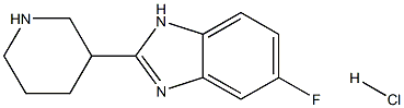 5-Fluoro-2-piperidin-3-yl-1H-benzoimidazole hydrochloride 化学構造式