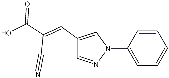 (2E)-2-cyano-3-(1-phenyl-1H-pyrazol-4-yl)acrylic acid Struktur