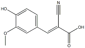 (2E)-2-cyano-3-(4-hydroxy-3-methoxyphenyl)acrylic acid Struktur