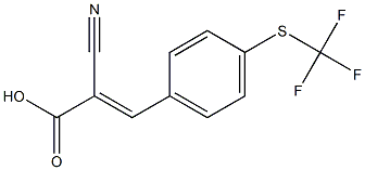 (2E)-2-cyano-3-{4-[(trifluoromethyl)thio]phenyl}acrylic acid Struktur