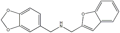 (2H-1,3-benzodioxol-5-ylmethyl)(1-benzofuran-2-ylmethyl)amine Structure