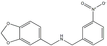 (2H-1,3-benzodioxol-5-ylmethyl)[(3-nitrophenyl)methyl]amine Structure