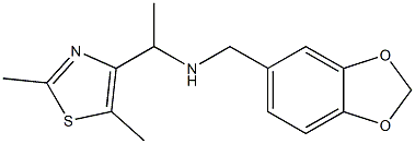 (2H-1,3-benzodioxol-5-ylmethyl)[1-(2,5-dimethyl-1,3-thiazol-4-yl)ethyl]amine Structure