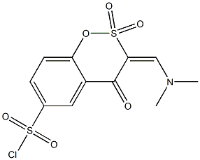 (3E)-3-[(dimethylamino)methylene]-4-oxo-3,4-dihydro-1,2-benzoxathiine-6-sulfonyl chloride 2,2-dioxide Struktur