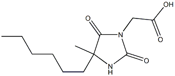 (4-hexyl-4-methyl-2,5-dioxoimidazolidin-1-yl)acetic acid 结构式