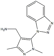 [5-(1H-1,2,3-benzotriazol-1-yl)-1,3-dimethyl-1H-pyrazol-4-yl]methanamine Structure