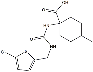 1-({[(5-chlorothiophen-2-yl)methyl]carbamoyl}amino)-4-methylcyclohexane-1-carboxylic acid|