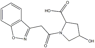 1-(1,2-benzisoxazol-3-ylacetyl)-4-hydroxypyrrolidine-2-carboxylic acid Structure