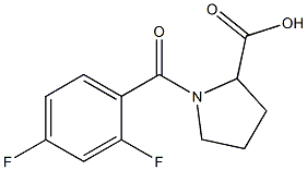 1-(2,4-difluorobenzoyl)pyrrolidine-2-carboxylic acid 结构式
