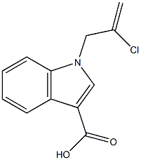 1-(2-chloroprop-2-en-1-yl)-1H-indole-3-carboxylic acid 化学構造式